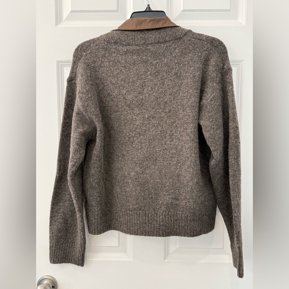 NWT Women’s Lucy Paris V Neck Mock Collar Espresso Brown Medium $134 - Picture 2 of 6